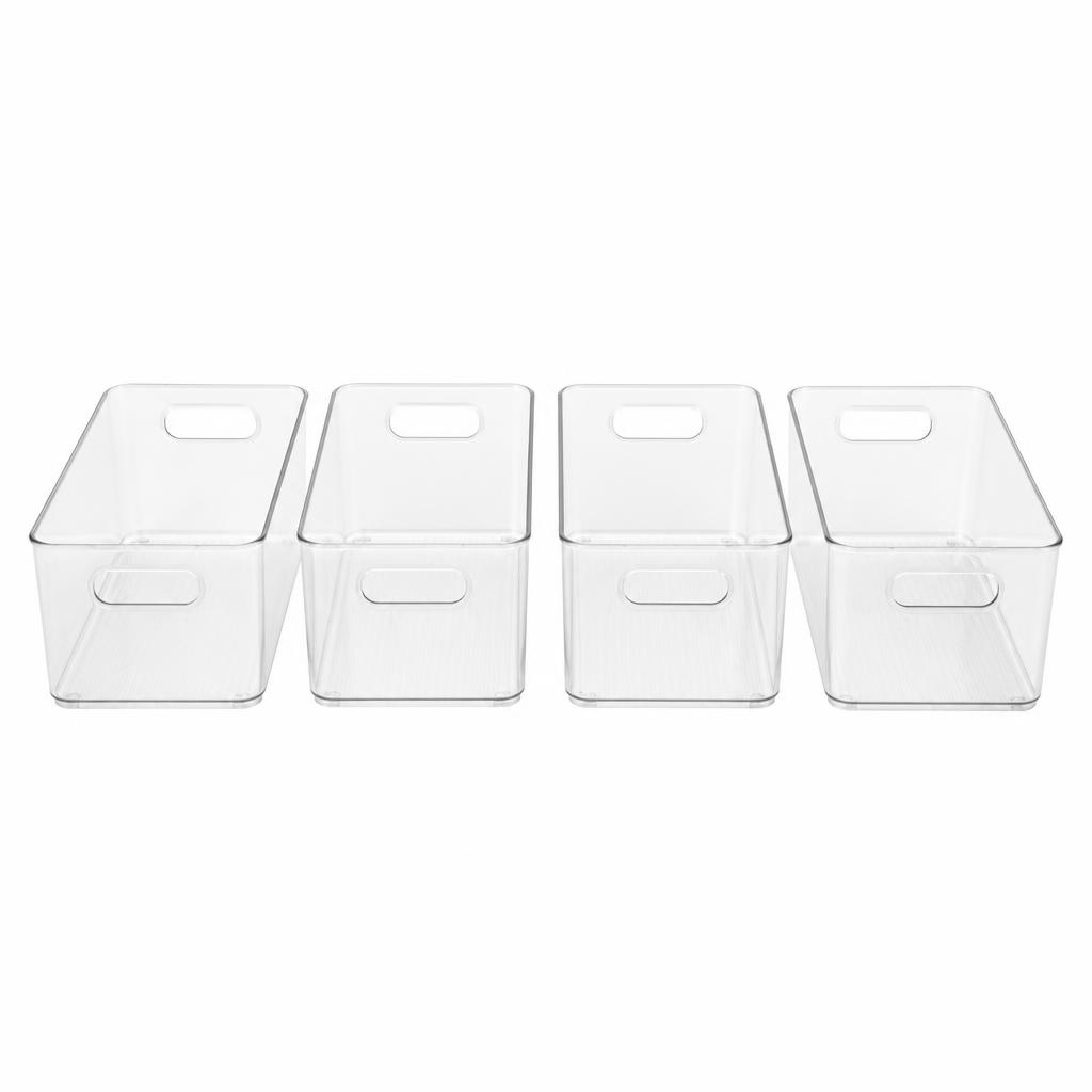 Clear Pantry Storage Bins with Handles